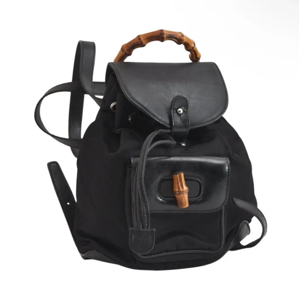 Gucci Black Backpack with Bamboo Handle Mini - Picture 1 of 10